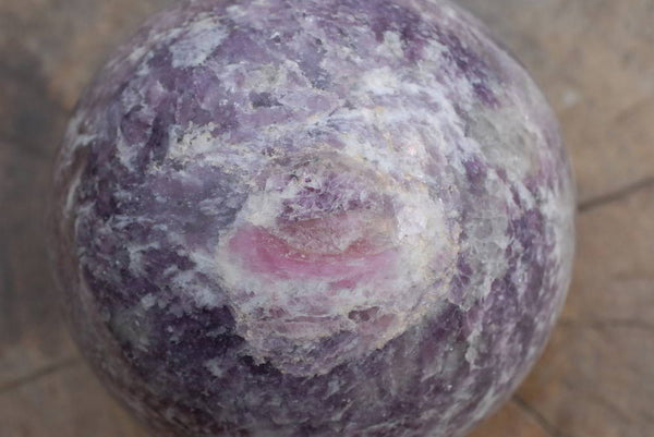 Polished Lepidolite Spheres With Pink Tourmaline & Blue Lithium x 3 From Madagascar - TopRock