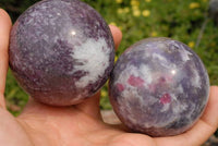 Polished Lepidolite With Pink Tourmaline Spheres x 4 From Madagascar - TopRock