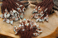 Polished Facetted Freeform Smithsonite Crystals Set In Copper Art Wire Wrap Pendant - sold per piece From South Africa - TopRock