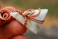 Polished Facetted Freeform Smithsonite Crystals Set In Copper Art Wire Wrap Pendant - sold per piece From South Africa - TopRock