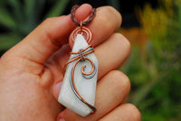 Polished Facetted Freeform Smithsonite Crystals Set In Copper Art Wire Wrap Pendant - sold per piece From South Africa - TopRock