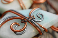 Polished Facetted Freeform Smithsonite Crystals Set In Copper Art Wire Wrap Pendant - sold per piece From South Africa - TopRock