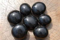 Polished Black Basalt Gallets x 25 From Madagascar - TopRock