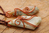 Polished Facetted Freeform Smithsonite Crystals Set In Copper Art Wire Wrap Pendant - sold per piece From South Africa - TopRock