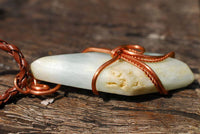 Polished Facetted Freeform Smithsonite Crystals Set In Copper Art Wire Wrap Pendant - sold per piece From South Africa - TopRock