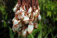 Polished Facetted Freeform Smithsonite Crystals Set In Copper Art Wire Wrap Pendant - sold per piece From South Africa - TopRock