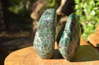 Polished Green Emerald In Matrix Standing Free Forms x 2 From Zimbabwe - TopRock