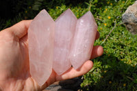 Polished Rose Quartz Gemmy Double Terminated Crystals x 12 From Madagascar - TopRock
