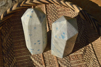 Polished Blue Spotted Spinel Dalmatian Stone Towers x 2 From Madagascar - TopRock