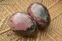 Polished Pink & Black Rhodonite Eggs x 5 From Madagascar - TopRock