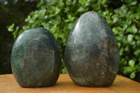 Polished Green Fuchsite Quartz Standing Free Form With Pyrite Specks x 2 From Madagascar - TopRock