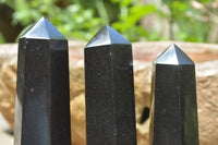 Polished Black Basalt Crystal Points x 6 From Madagascar - TopRock