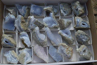 Natural Blue Lace Agate Specimens x 24 From Nsanje, Malawi - TopRock