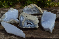 Natural Blue Lace Agate Specimens x 24 From Nsanje, Malawi - TopRock