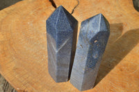 Polished Highly Selected Lazulite Crystal Towers x 2 From Ambatofinandrahana, Madagascar - TopRock