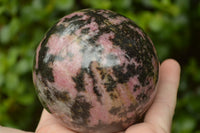 Polished Beautiful Pink & Black Rhodonite Spheres x 3 From Madagascar - TopRock