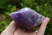 Polished Chevron Amethyst Witches Hat Crystals x 4 From Zambia - TopRock