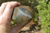 Polished Green Opal Standing Free Form and  Tower x 2 From Antsirabe, Madagascar - TopRock