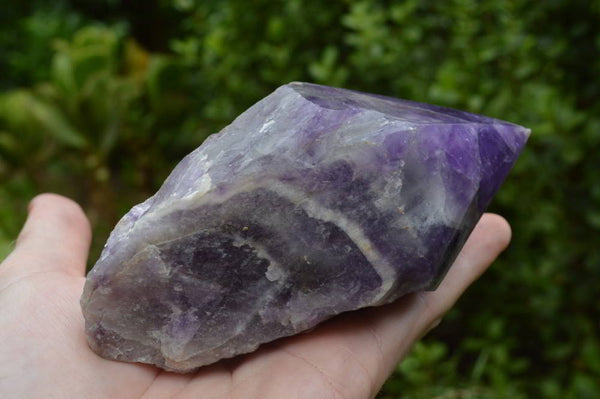 Polished Chevron Amethyst Witches Hat Crystals x 4 From Zambia - TopRock