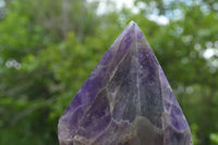 Polished Chevron Amethyst Witches Hat Crystals x 4 From Zambia - TopRock