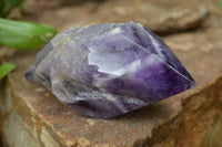 Polished Chevron Amethyst Witches Hat Crystals x 4 From Zambia - TopRock