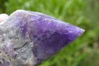 Polished Chevron Amethyst Witches Hat Crystals x 4 From Zambia - TopRock