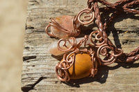 Polished Mixed Jewellery Free Forms With Copper Art Wire Pendants x 6 From Southern Africa - TopRock