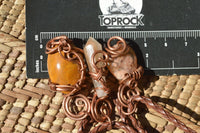 Polished Mixed Jewellery Free Forms With Copper Art Wire Pendants x 6 From Southern Africa - TopRock