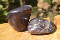 Polished Large Dark Reddish Purple Lepidolite Free Forms x 4 From Zimbabwe - TopRock