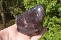 Polished Large Dark Reddish Purple Lepidolite Free Forms x 4 From Zimbabwe - TopRock