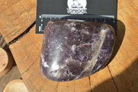 Polished Large Dark Reddish Purple Lepidolite Free Forms x 4 From Zimbabwe - TopRock