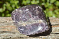 Polished Large Dark Reddish Purple Lepidolite Free Forms x 4 From Zimbabwe - TopRock