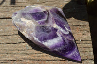 Polished Chevron 'Witches Hat' Amethyst Crystals x 5 From Zambia - TopRock