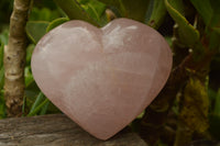 Polished Medium to Large Rose Quartz Hearts x 2 From Ambatondrazaka, Madagascar - TopRock