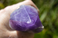 Polished Chevron 'Witches Hat' Amethyst Crystals x 5 From Zambia - TopRock