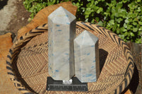 Polished Blue Spotted Spinel Dalmatian Stone Towers x 2 From Madagascar - TopRock