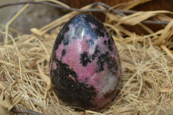 Polished Pink & Black Rhodonite Items (3x Eggs & 1x Heart) x 4 From Ambindavato, Madagascar - TopRock