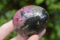 Polished Pink & Black Rhodonite Items (3x Eggs & 1x Heart) x 4 From Ambindavato, Madagascar - TopRock