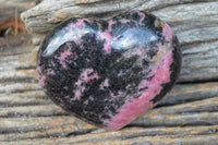 Polished Pink & Black Rhodonite Items (3x Eggs & 1x Heart) x 4 From Ambindavato, Madagascar - TopRock