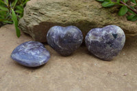 Polished Medium & Large Lepidolite Crystal Hearts (Variable Colour intensity) x 6 From Madagascar - TopRock