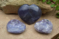 Polished Medium & Large Lepidolite Crystal Hearts (Variable Colour intensity) x 6 From Madagascar - TopRock