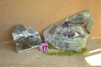 Polished Semi Translucent Watermelon Fluorite Slices x 2 From Uis, Namibia - TopRock