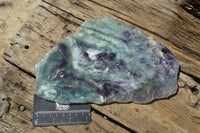 Polished Semi Translucent Watermelon Fluorite Slices x 2 From Uis, Namibia - TopRock