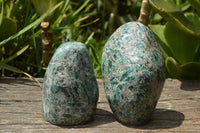 Polished Green Emerald In Matrix Free Forms x 2 From Zimbabwe - TopRock