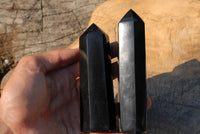 Polished Black Basalt Pieces x 5 From Madagascar - TopRock