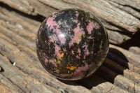 Polished Pink & Black Rhodonite Spheres x 4 From Ambindavato, Madagascar - TopRock