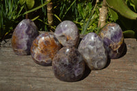 Polished Flower Chevron Amethyst Standing Free Forms x 6 From Madagascar - TopRock