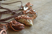 Polished Mixed Jewellery Free Forms With Copper Art Wire Pendants x 7 From Southern Africa - TopRock