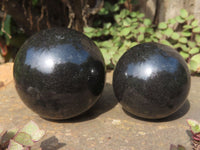 Polished Small to Medium Sized Black Basalt Spheres x 12 From Madagascar - TopRock