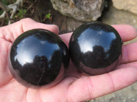 Polished Small to Medium Sized Black Basalt Spheres x 12 From Madagascar - TopRock